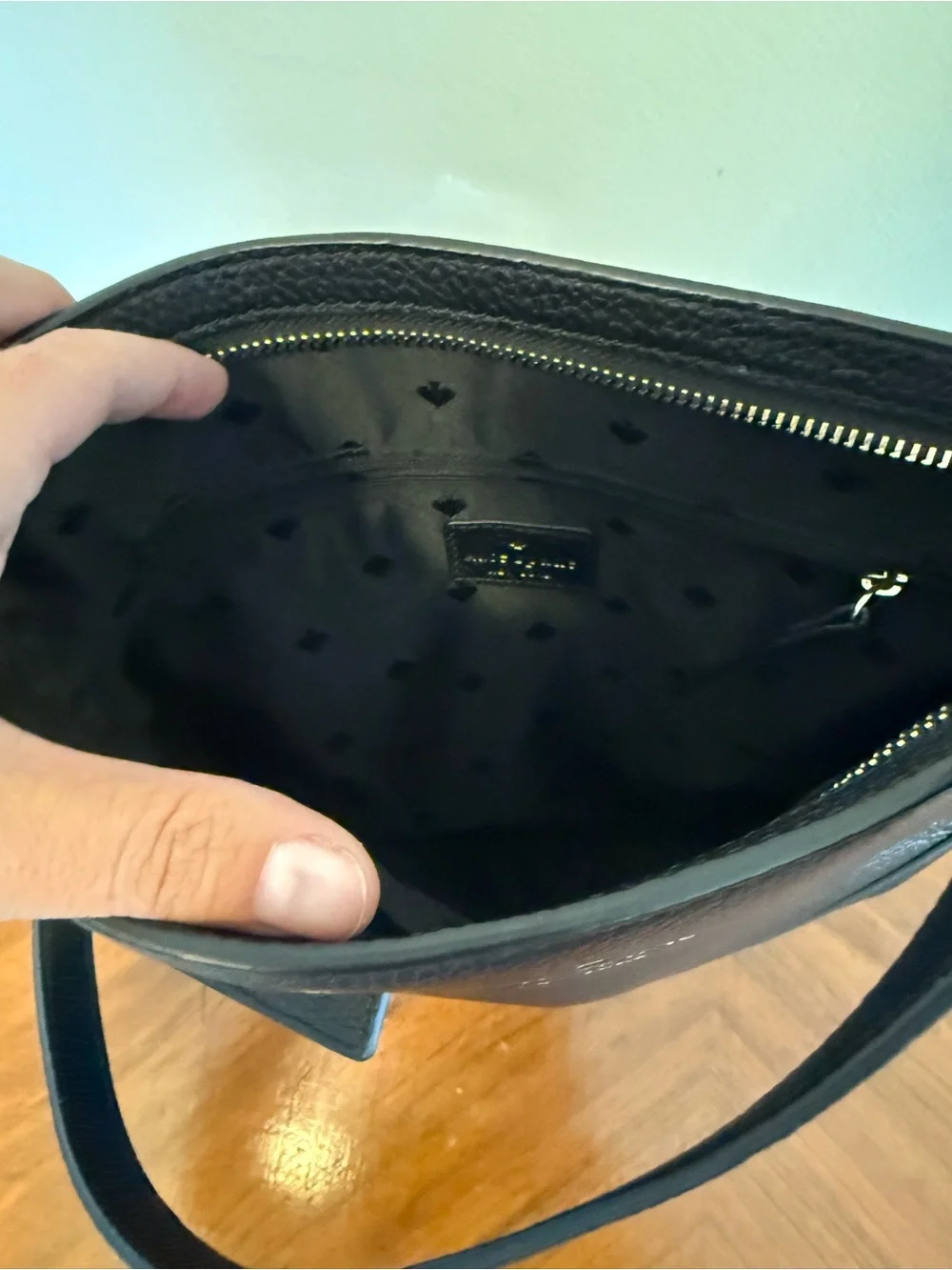kate spade Black Pebbled Leather Messenger Bag